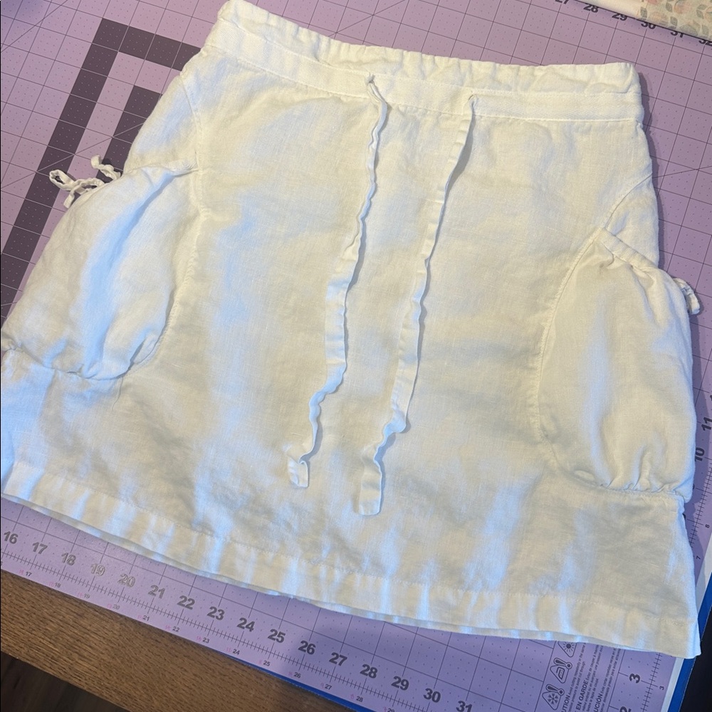 Vintage Armani Exchange White Linen Skirt